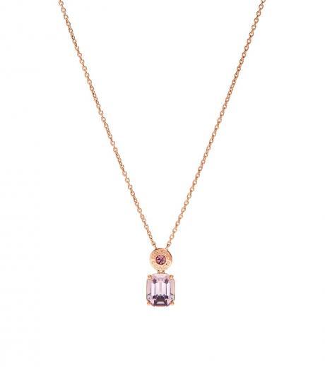 rose gold crystal logo necklace