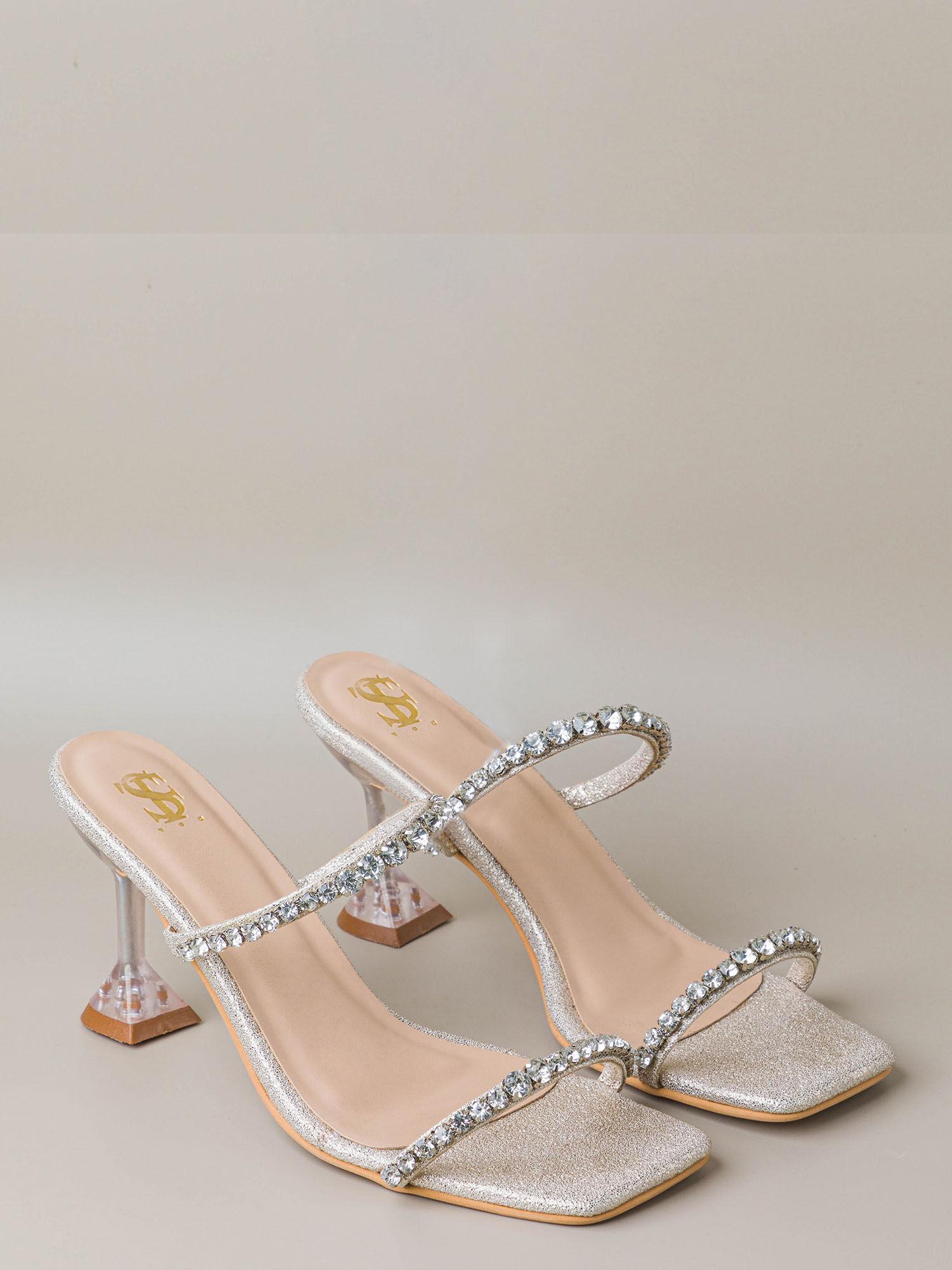 rose gold diamantine heels