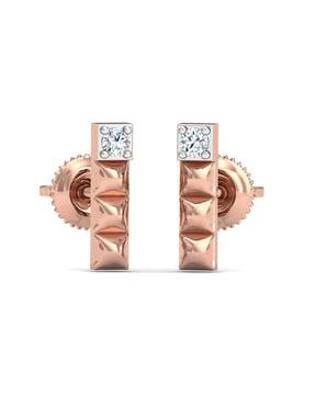 rose gold diamond chocolate bar stud earrings