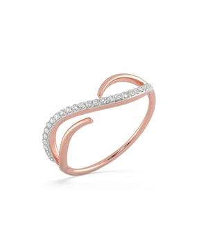 rose gold diamond studded ring