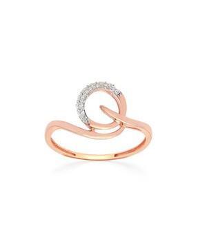 rose gold diamond studded ring