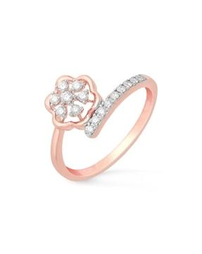 rose gold diamond-studded ring