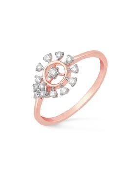 rose gold diamond studded ring