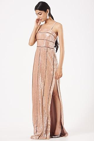 rose gold embroidered gown
