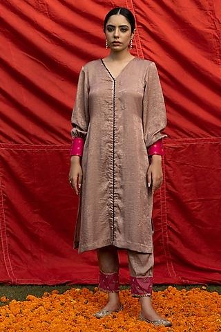 rose gold hammer georgette tunic set