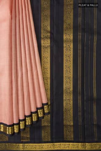 rose gold kanchipuram silk saree