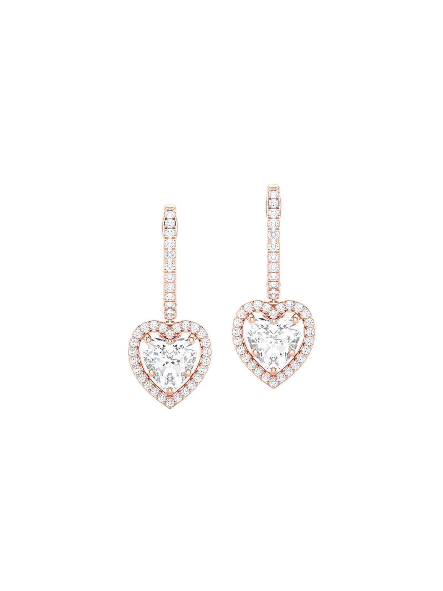 rose gold love drop earrings