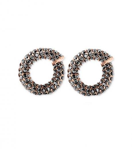 rose gold pave twist huggie earrings