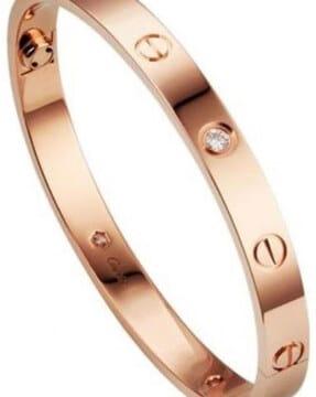 rose gold-plated american diamond-studded bracelet