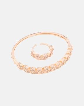 rose gold-plated bracelet & ring set