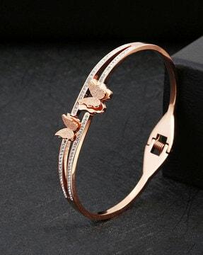 rose gold-plated butterfly bracelet