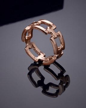 rose gold-plated chain-link ring