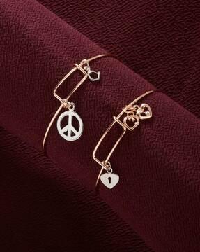 rose gold-plated combo of 2 charms bracelet - mhcoka2 -2