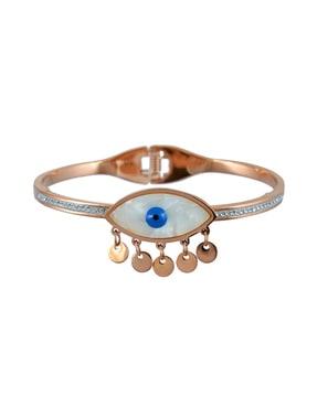 rose gold-plated evil-eye bracelet