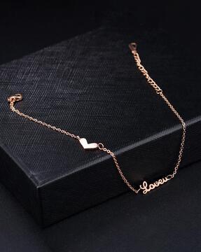 rose gold-plated heart anklet