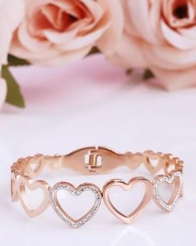 rose gold-plated heart bracelet