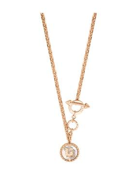 rose gold-plated linea logo 4 chain & pendant