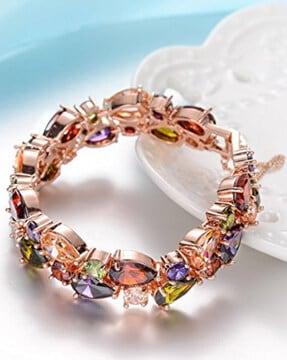 rose gold-plated link bracelet