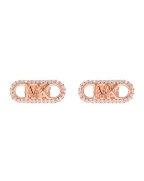 rose gold-plated logo studs