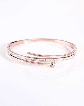 rose gold-plated nail link bracelet with lobster claw closure