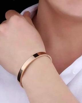 rose gold-plated partially-open bracelet