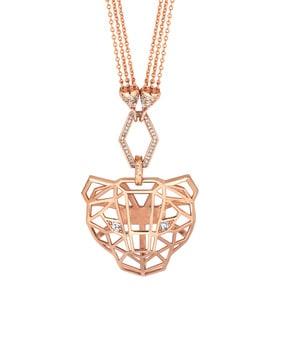 rose gold-plated rete chain & pendant