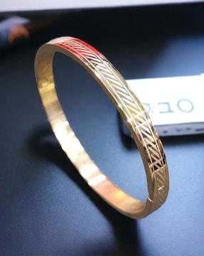 rose gold-plated slip-on bracelet