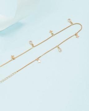 rose gold-plated sterling silver anklet