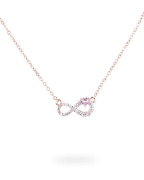 rose gold-plated stone-studded athena necklace