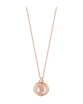 rose gold-plated stone-studded chain & pendant