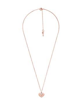 rose gold-plated stone-studded pendant with earrings