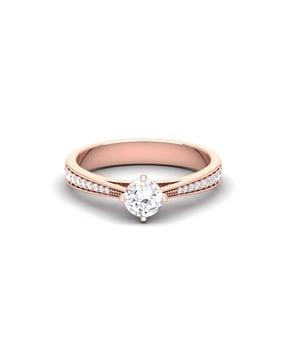 rose gold stone-studded bhavika ring - r-3706