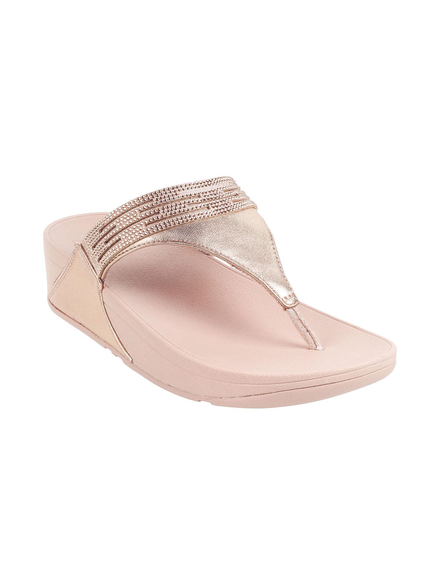 rose gold synthetic women sandals