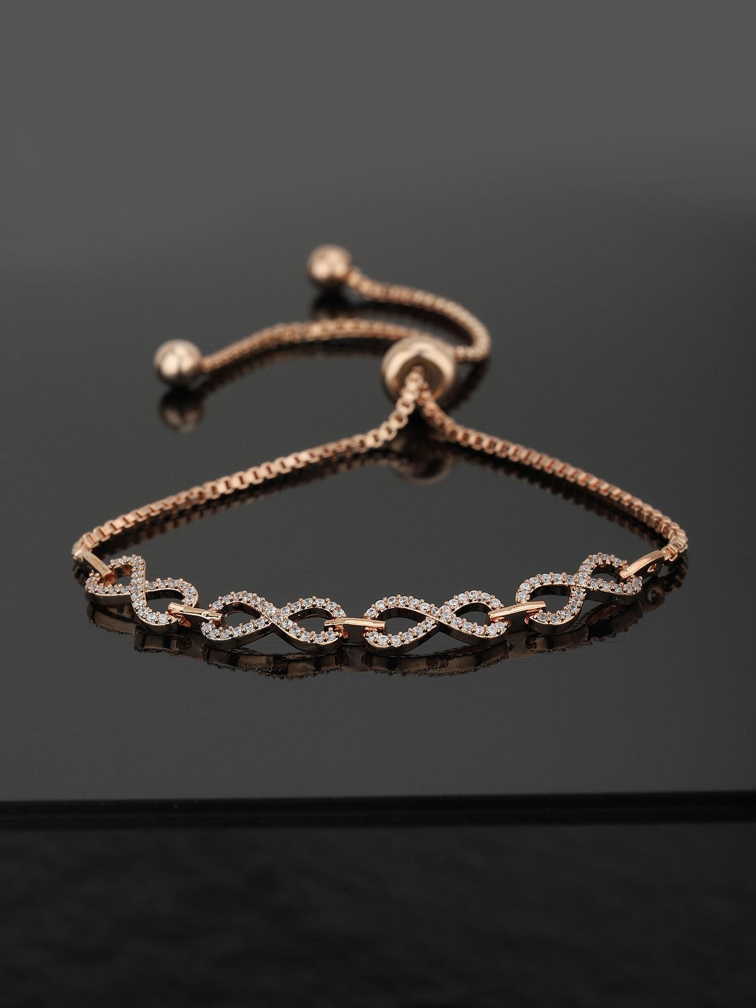 rose gold toned contemporary solid-plain bracelets fjb3123