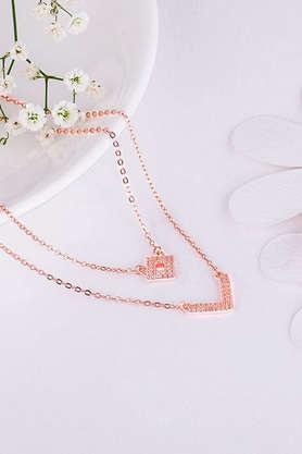 rose gold trendy layered necklace
