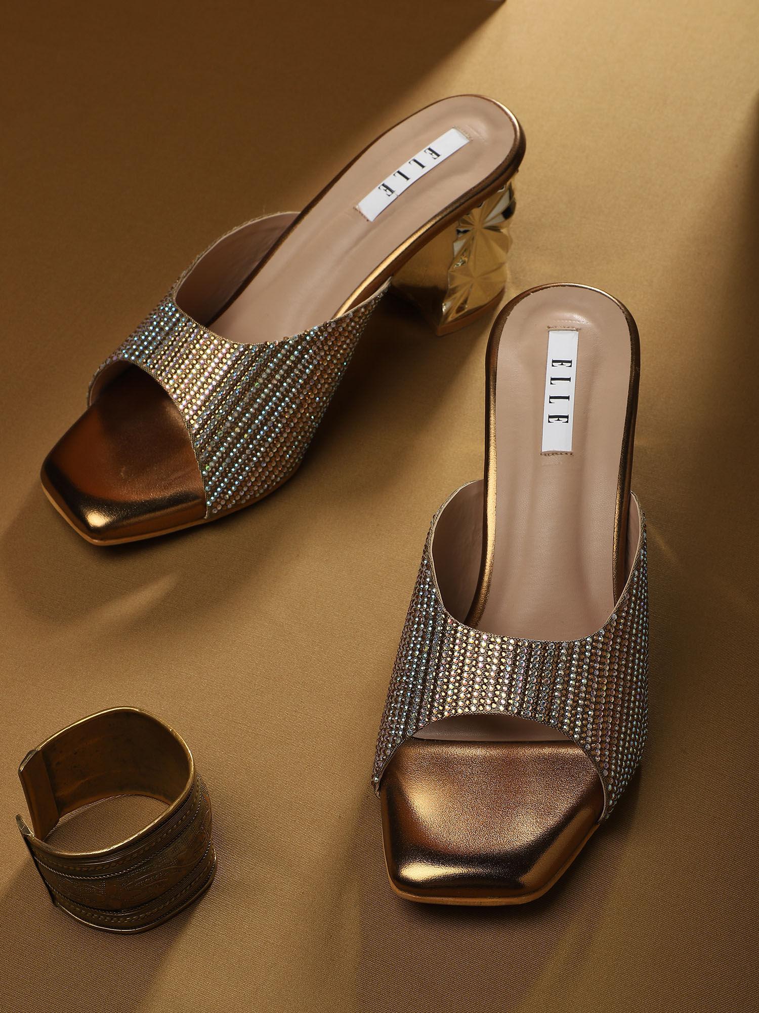 rose gold women slip on sandals