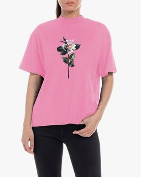 rose label piece dyed jersey regular fit t-shirt