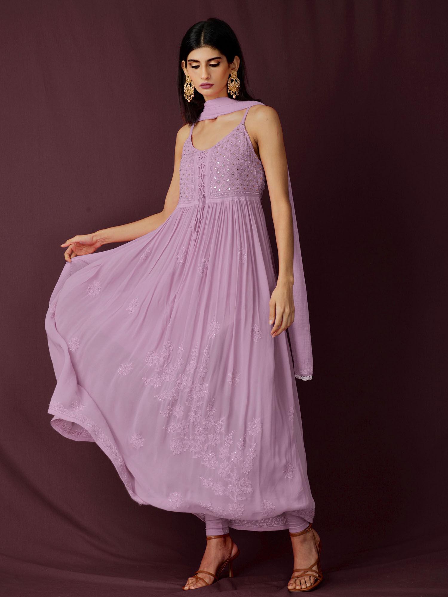 rose mauve anarkali kurta