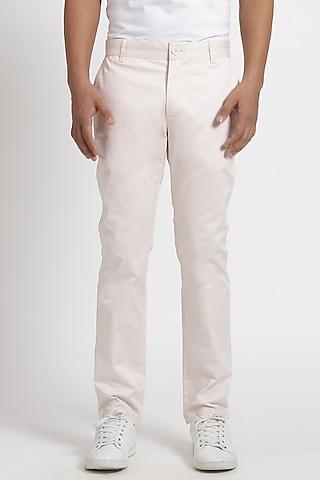 rose pink cotton twill trousers
