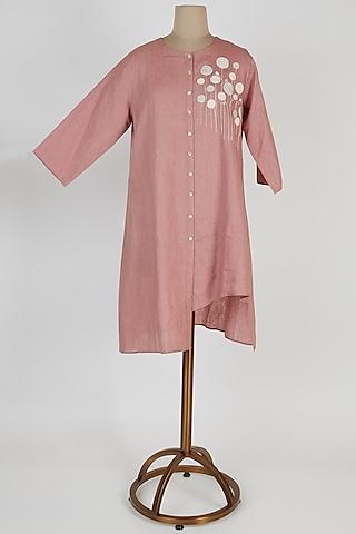 rose pink embroidered tunic