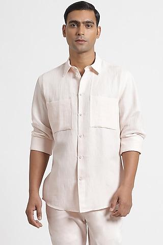 rose pink linen shirt