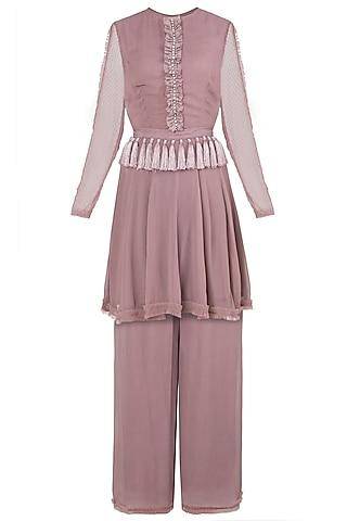 rose pink tunic with palazzo pants set