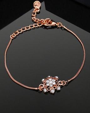 rosegold-plated flower design bracelet