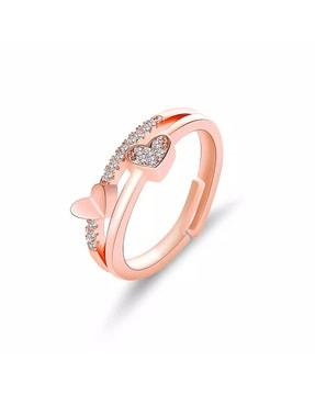 rosegold-plated ring with austrian crystals