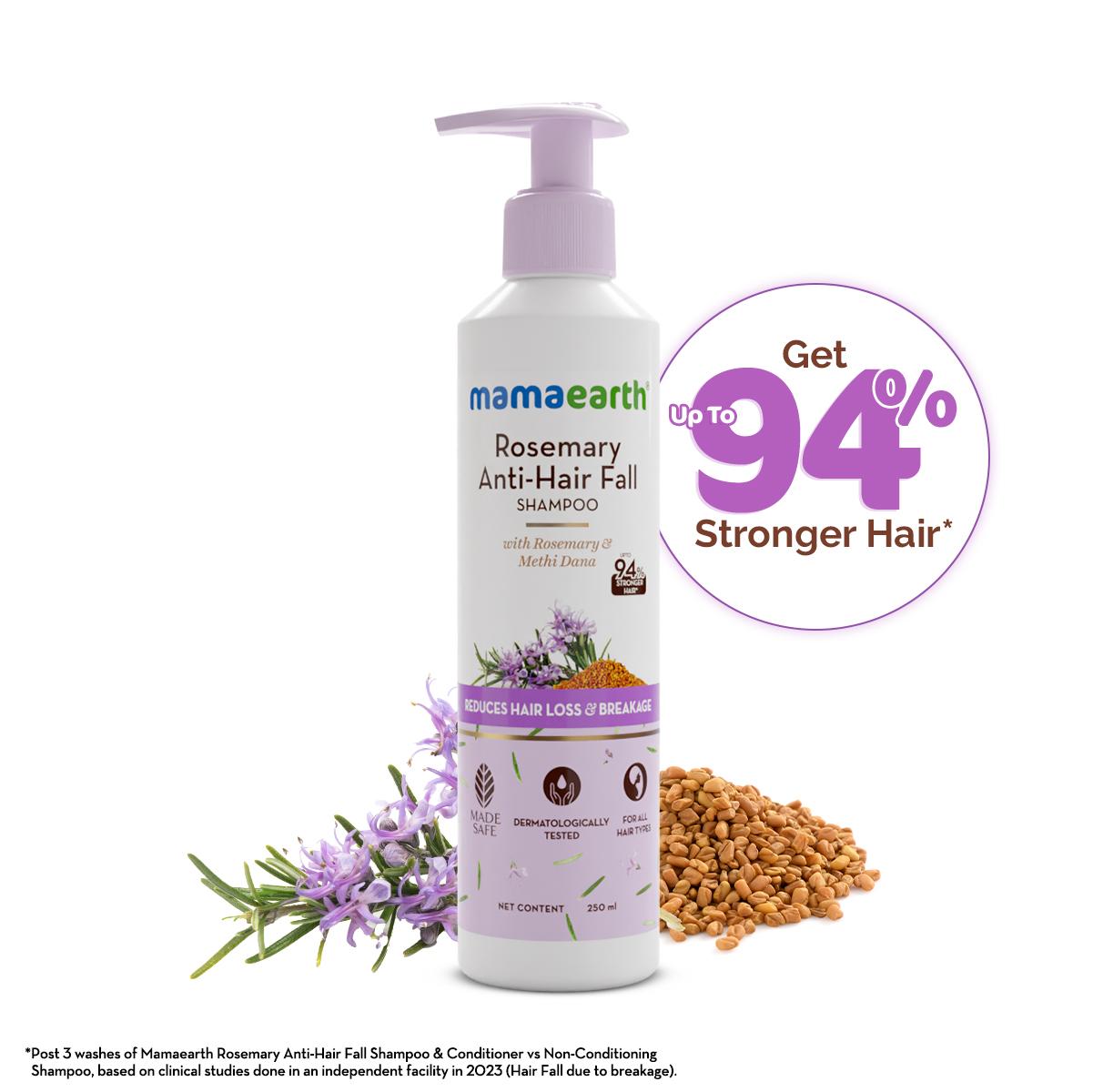 rosemary anti-hair fall shampoo with rosemary & methi dana for reducing hair loss & breakage - 250 ml
