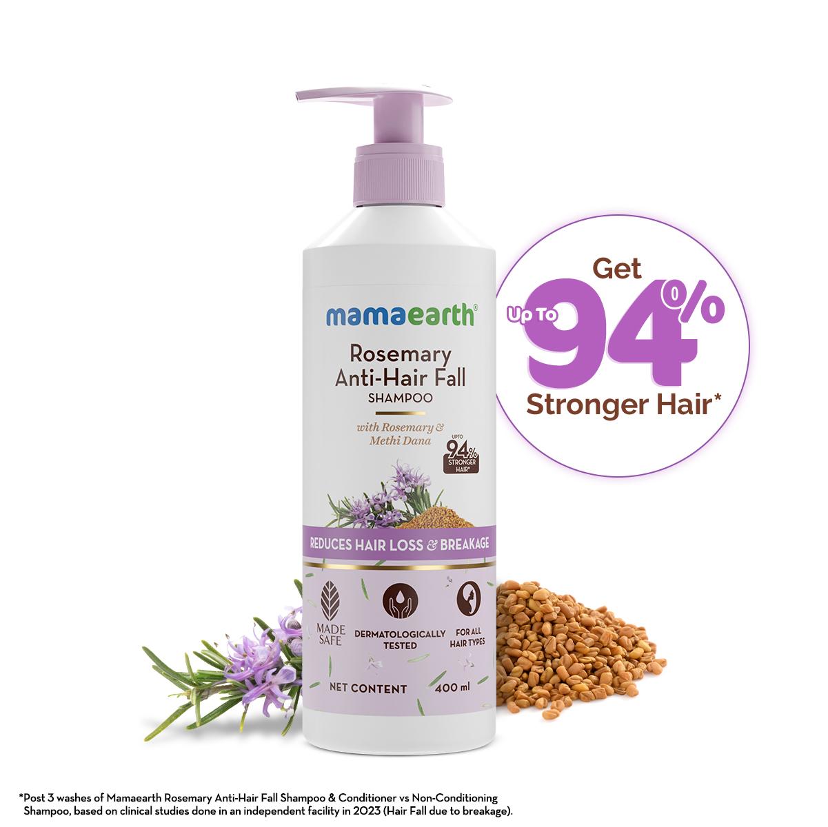 rosemary anti-hair fall shampoo with rosemary & methi dana for reducing hair loss & breakage - 400 ml