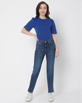 rosemary straight fit ankle jeans