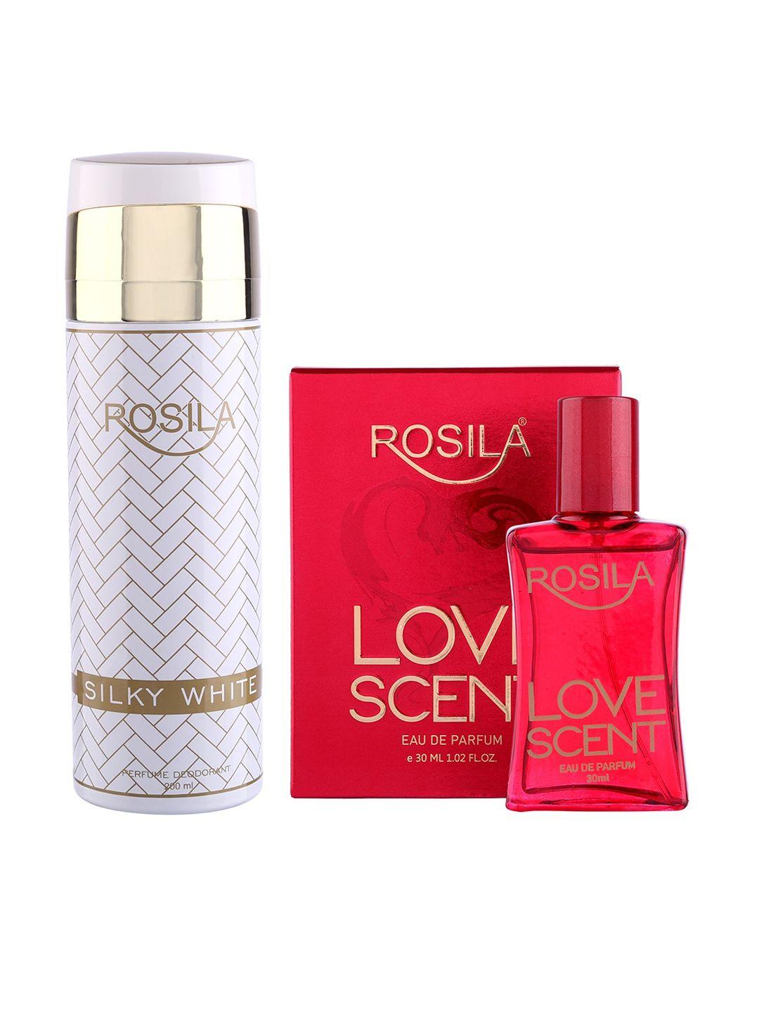 rosila combo of silky white deodorant spray 200 ml & love scent eau de parfum 30 ml