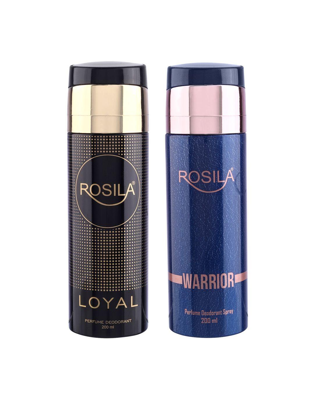 rosila set of loyal & warrior perfume deodorant body spray 200 ml each