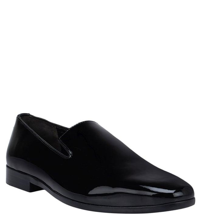 rosso brunello black leather loafers
